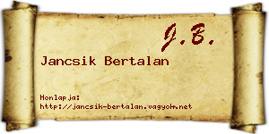 Jancsik Bertalan névjegykártya