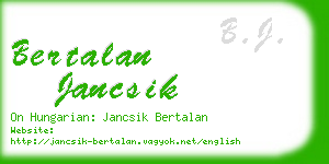 bertalan jancsik business card